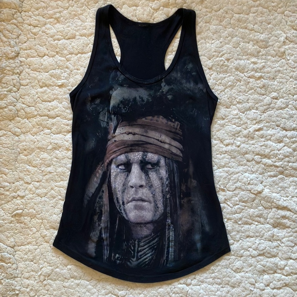 Johnny Depp as “Tonto” in The Lone Ranger merch tank top